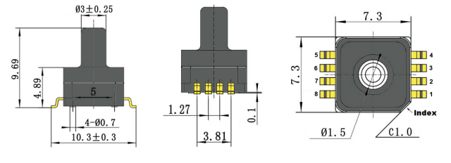 5V 700kPa vergrootte de Luchtdruk van de Analoge Outputsensor 0